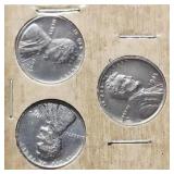 1943 P+D+S Lincoln Steel Wheat Penny Cent Set