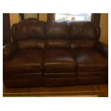 Leather couch with reclining ends  85 x 41 b