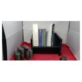 Heavy marble bookends, books Bibles. Book stand