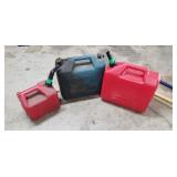 Gas and diesel plastic cans, 2 and 5 gallons