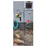 2 Shepards Hooks & Bird Feeders