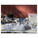 Tote full of electrical supplies and outlet