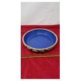 Stoneware pie dish dark blue