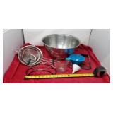 Canning supplies,  stainless steel mixing bowl