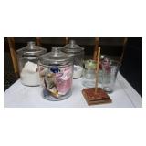 Large storage canister all have chips , vases