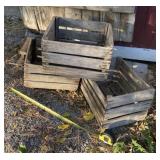 Three wooden crates