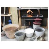 Planters , bird house feeders, shelf, seeder, ,