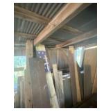 All wood, windows and door in corner of barn