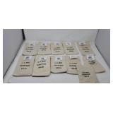 11 Various Quarter CoinBags - Canvas Cloth