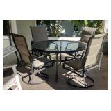 Hampton Bay 5 pc. 53" Glass Table &  Rocker Swivel