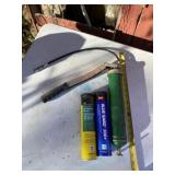 John Deere grease gun and two tubes of grease