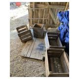 Wood crates, small barn door and shelf