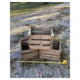 Three wooden crates