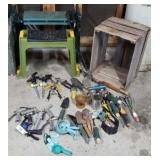 Garden tools , garden work seat , vintage wooden