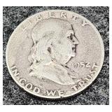 1952-D Franklin Silver Half Dollar