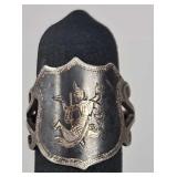 Size 6 vintage Sterling Silver Siam Niello ring