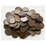 100 Un Searched Wheat Pennies