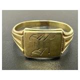 Sz.11 10k. Yellow Gold Ring 3.24 Grams