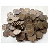100 Un Searched Wheat Pennies
