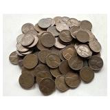 100 Un Searched Wheat Pennies