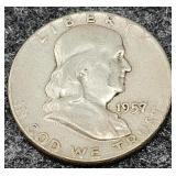 1957 Franklin Silver Half Dollar