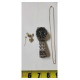 Benrus Watch, Necklace Marked 14k gf & More