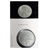 1943-D steel wheat penny and 1943-S steel wheat