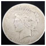 1922-D  peace silver dollar