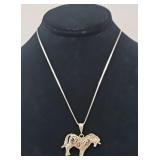 Sterling Silver 925 Filigree Unicorn Puffy