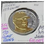 Mark McGuire  70 Home Run 1oz. .999 fine Silver
