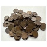 100 Un Searched Wheat Pennies