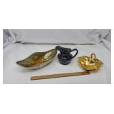 Poole Silver Co Creamer , silver plate, 22kt Gold