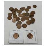 1945- S Lincoln Bronze Wheat Penny and 1945-P