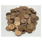 100 AU Wheat Pennies
