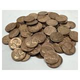 100 AU Wheat Pennies