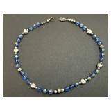 14in. 925 Sterling Silver & Bead Necklace 12.79