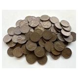 100 Un Searched Wheat Pennies