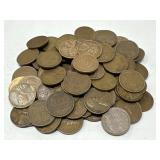100 Unsearched Wheat Pennies