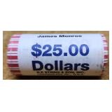 $25.00 President Dollar Roll James Monroe