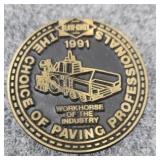 Blaw Knox Solid Brass belt buckle 1991