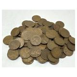 100 Unsearched Wheat Pennies