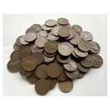 100 Un Searched Wheat Pennies