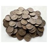 100 Un Searched Wheat Pennies