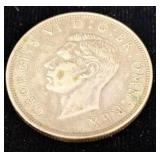 1944 British Half Crown coin, featuring King