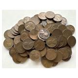 100 Un Searched Wheat Pennies