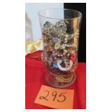 JAR OF BROKEN OLD JEWELRY