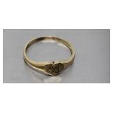 10kt gold Shal Ring Size 4, 1.25 gr. with letter