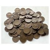 100 Un Searched Wheat Pennies