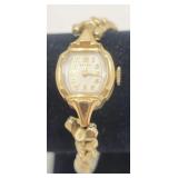 14k Gold Buren 17 Jewel Swiss Womens Wrist Watch