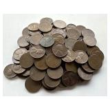 100 Un Searched Wheat Pennies